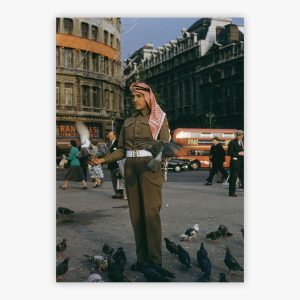 Soldier Feeds Pigeons